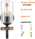 Napoli Industrial Seeded Cylindrical Glass Wall Sconce | Farmhouse Black & Wood Grain Finish
